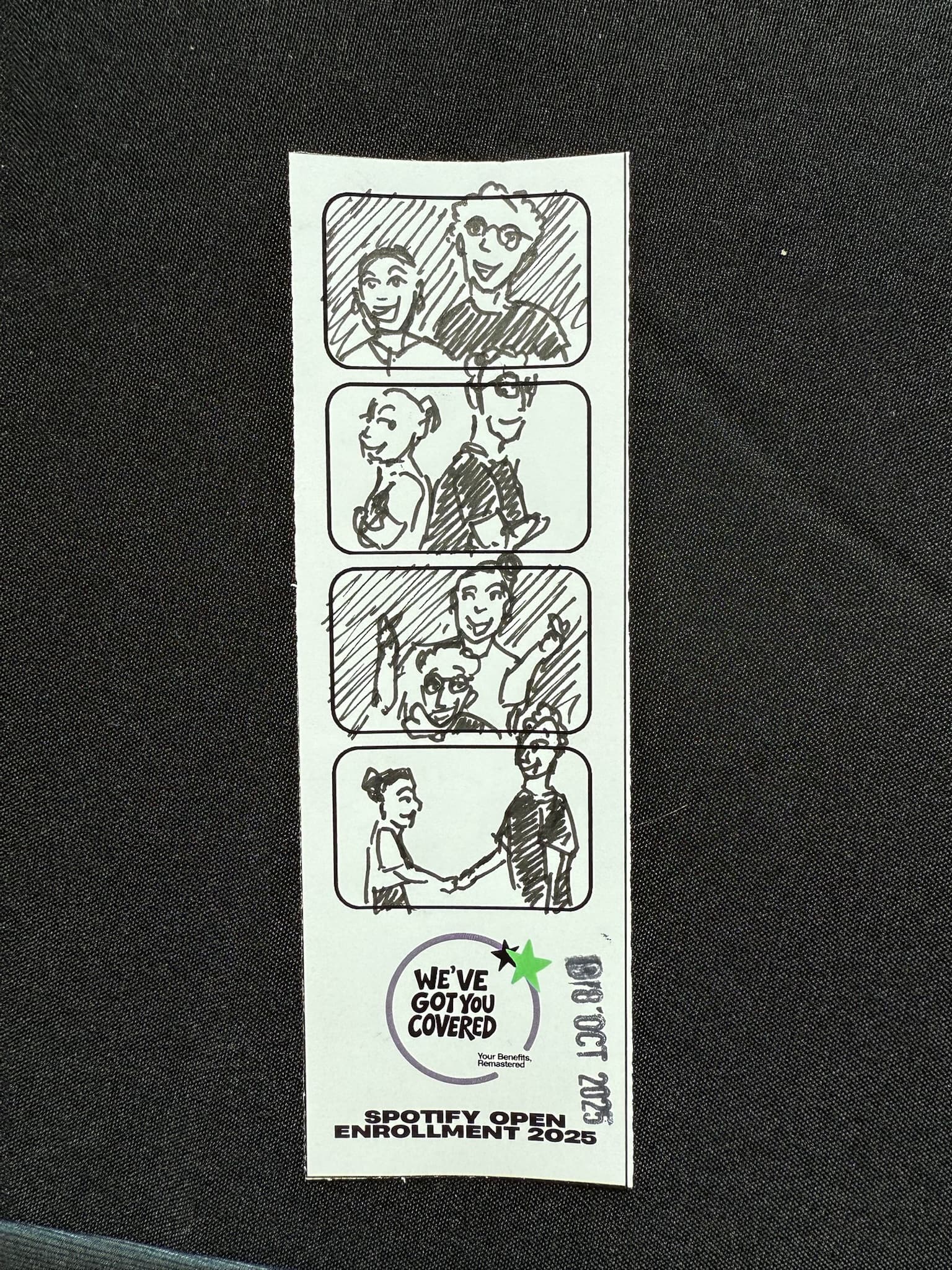 Live illustrator creating hand-drawn portrait at corporate event photobooth