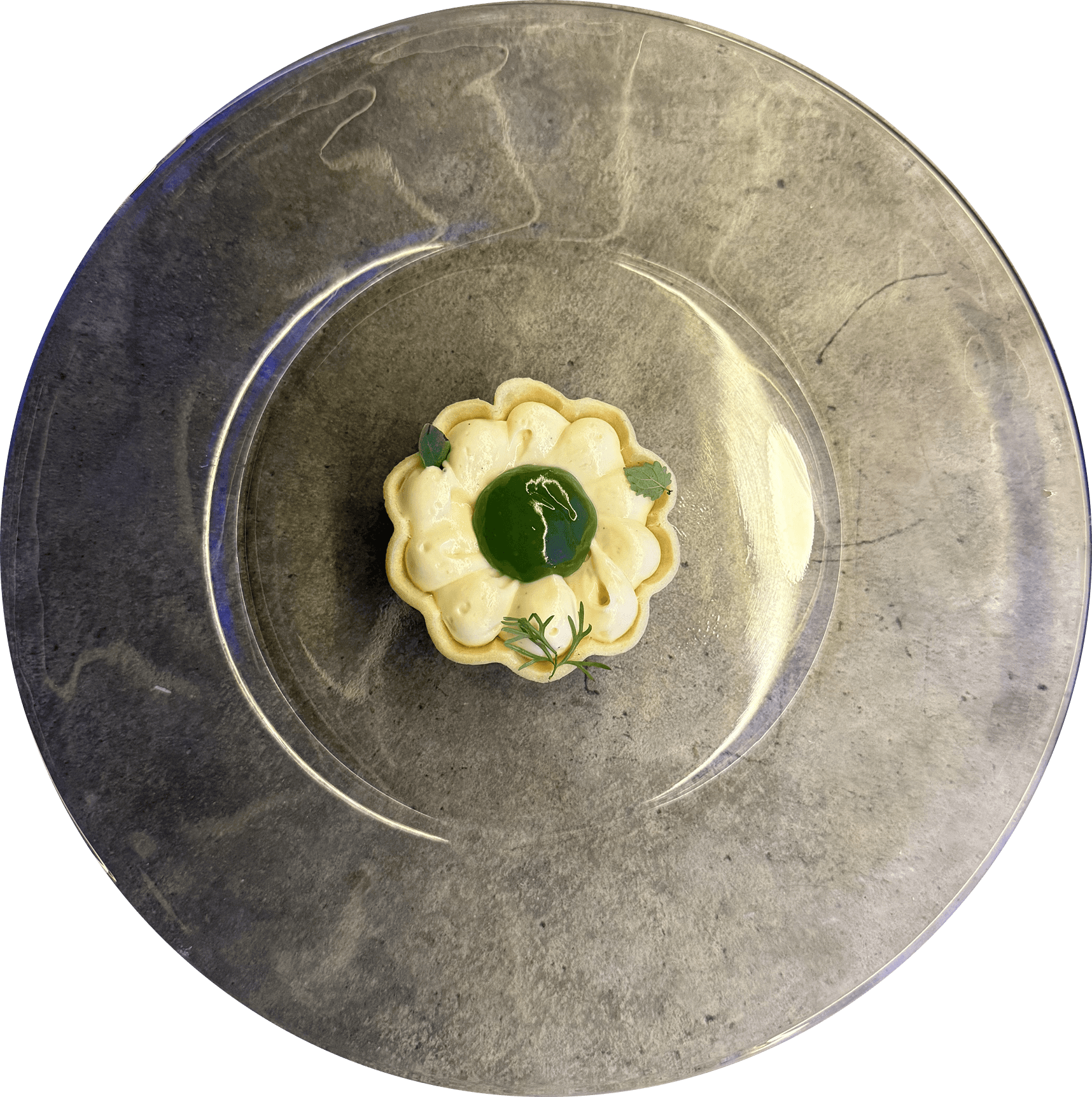 Plated culinary creation by Michelin-star chef for a corporate event